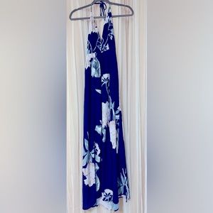 Navy Blue Floral Maxi Dress- Size Small